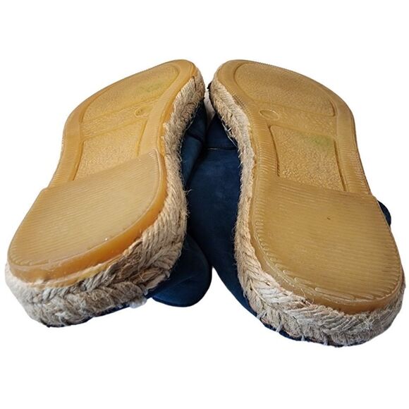 Sam Edelman- Krissy Leather Suede Mixed Media Canvas Espadrille Flats, Size 8 - Picture 10 of 13